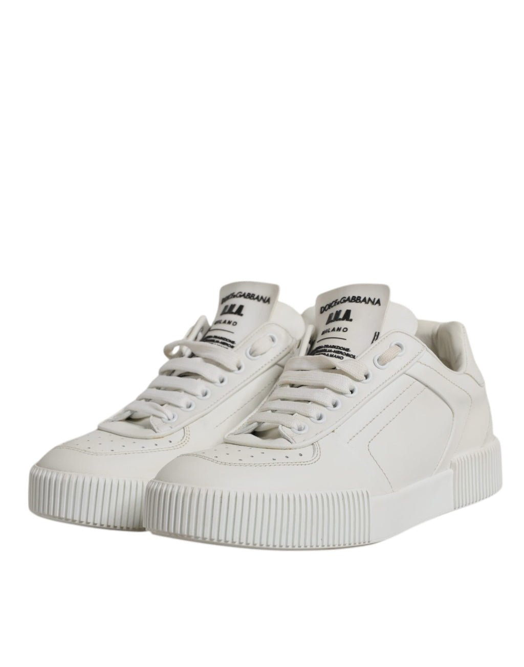 White Miami Leather Low Top Sneakers Shoes