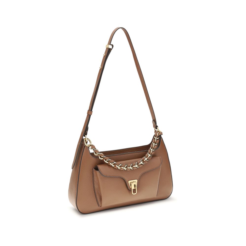 Beige Calf Leather Bos Taurus Shoulder Bag