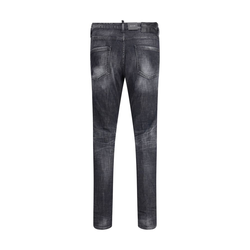 Black Cotton Slim Fit Jeans