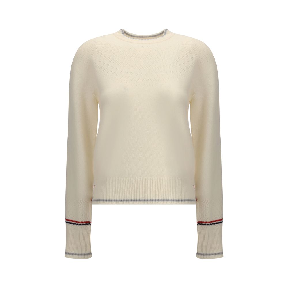 White Fleece Wool Sweatshirt