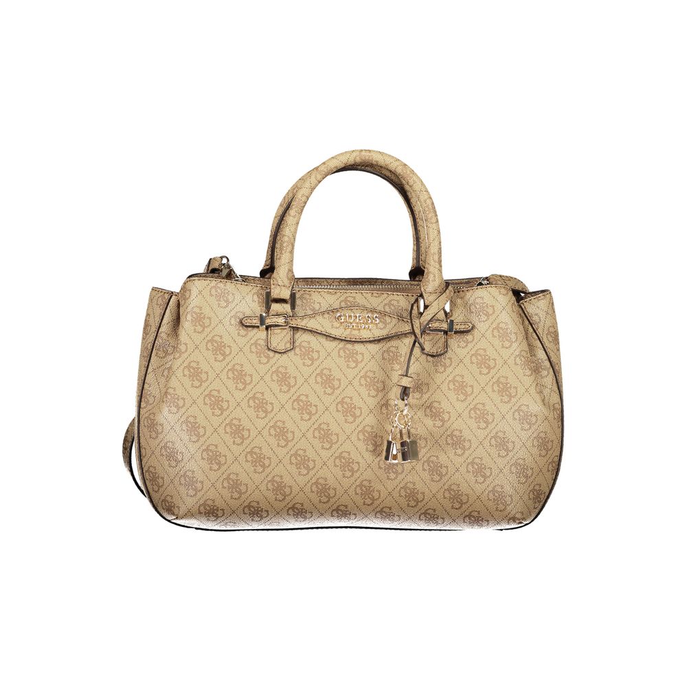 Beige Polyethylene Women Handbag