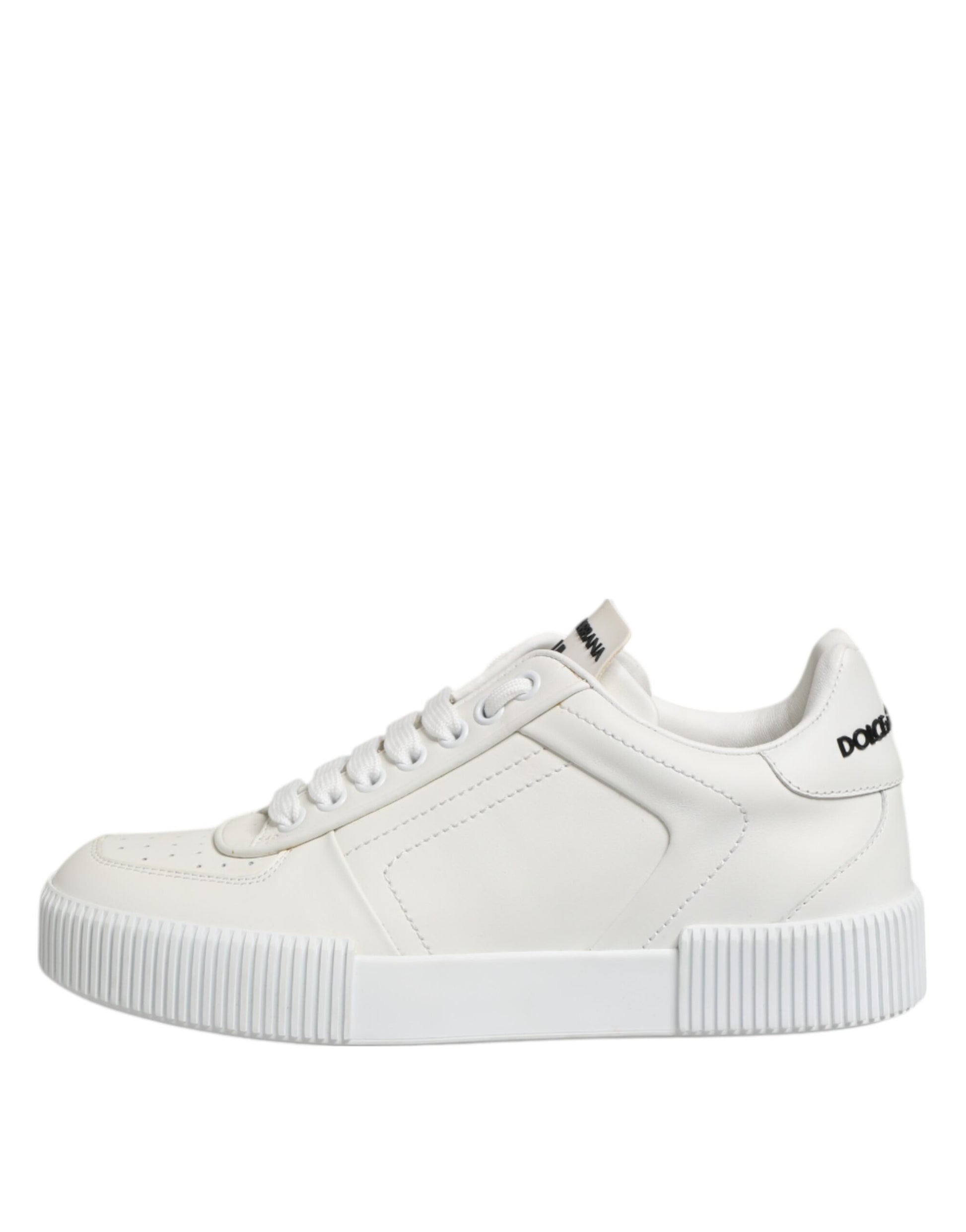 White Miami Leather Low Top Sneakers Shoes