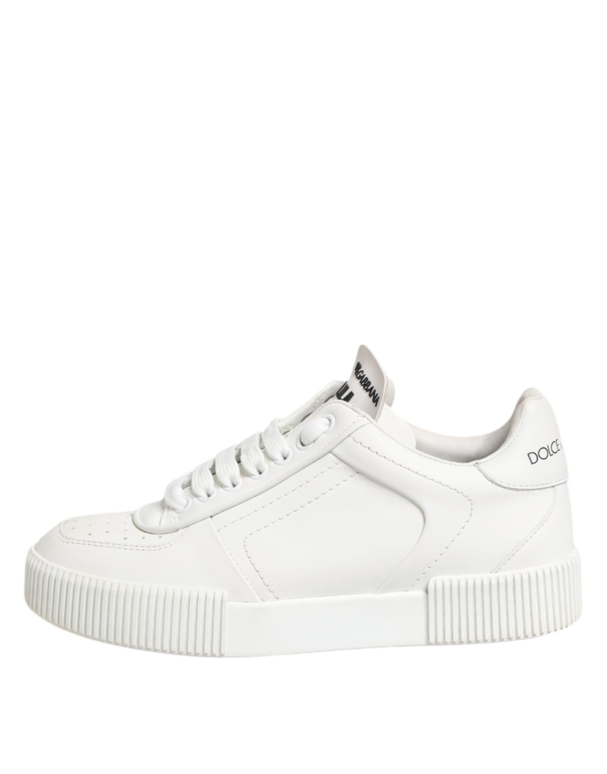 White Miami Leather Low Top Sneakers Shoes
