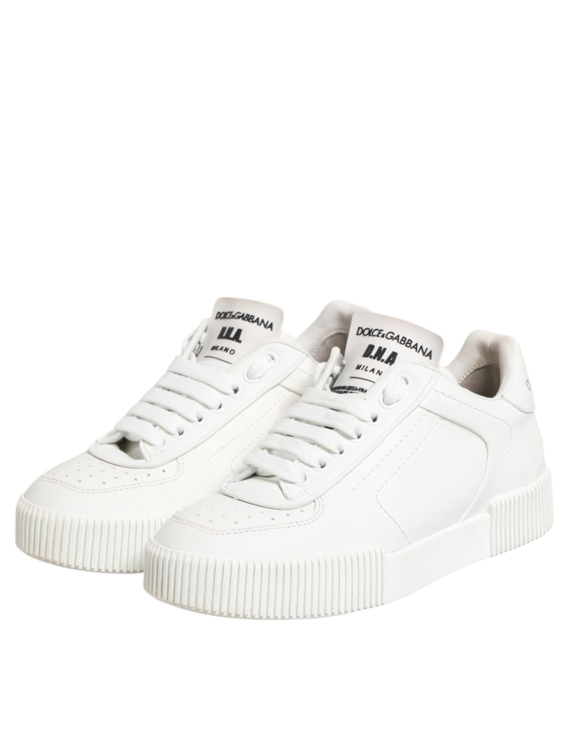 White Miami Leather Low Top Sneakers Shoes