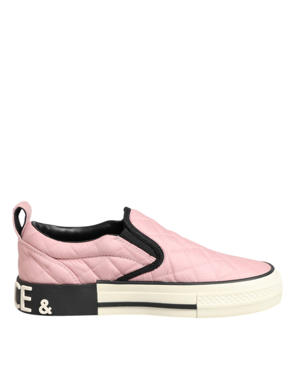 Pink Quilted Nylon Slip-On Sneaker Shoes