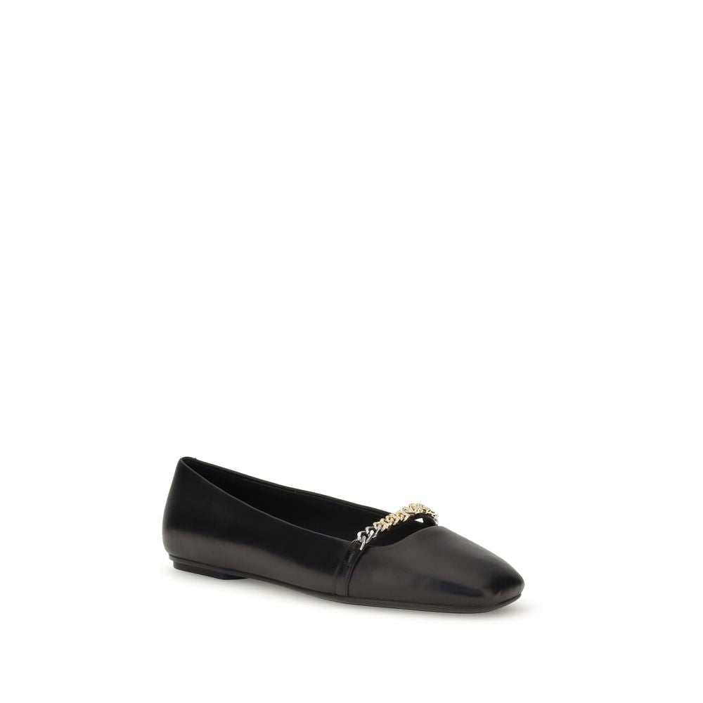 Black Calf Leather Bos Taurus Ballet Flats