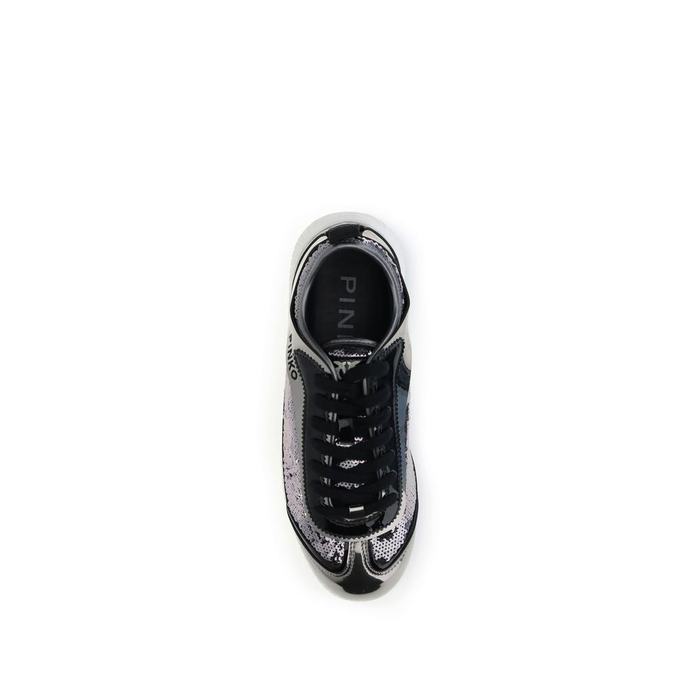 Silver Nylon Chunky Sneakers