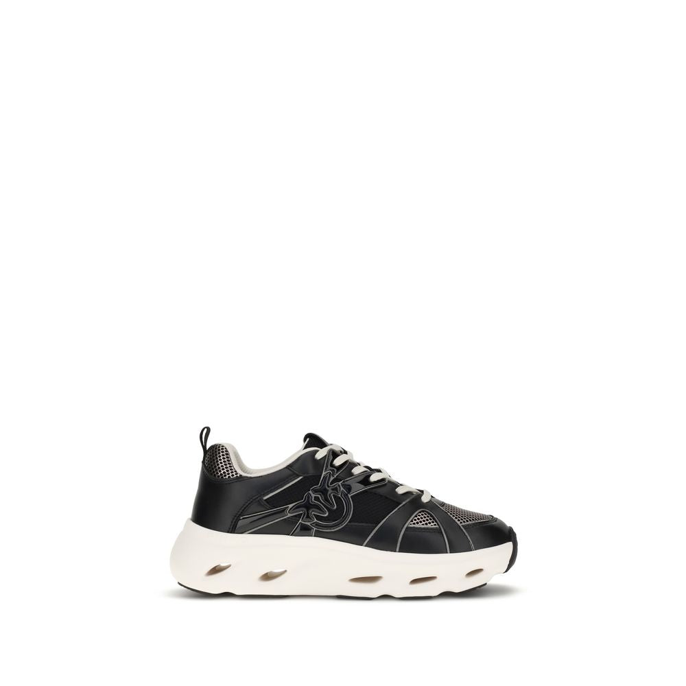 Black Calf Leather Bos Taurus Chunky Sneakers