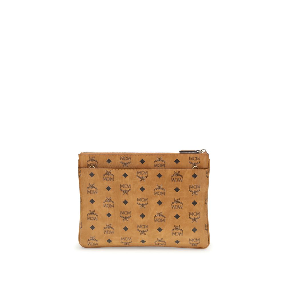 Brown Polyethylene Clutch Bag
