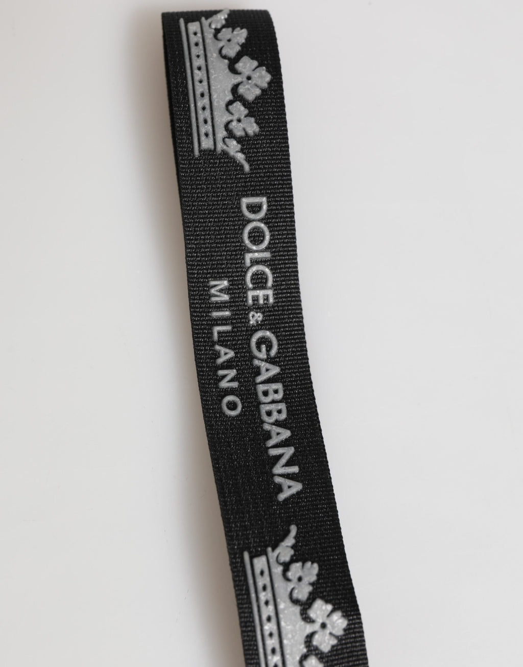 Black Silver Nylon DG Crown Men's Holder Keychain Keyring