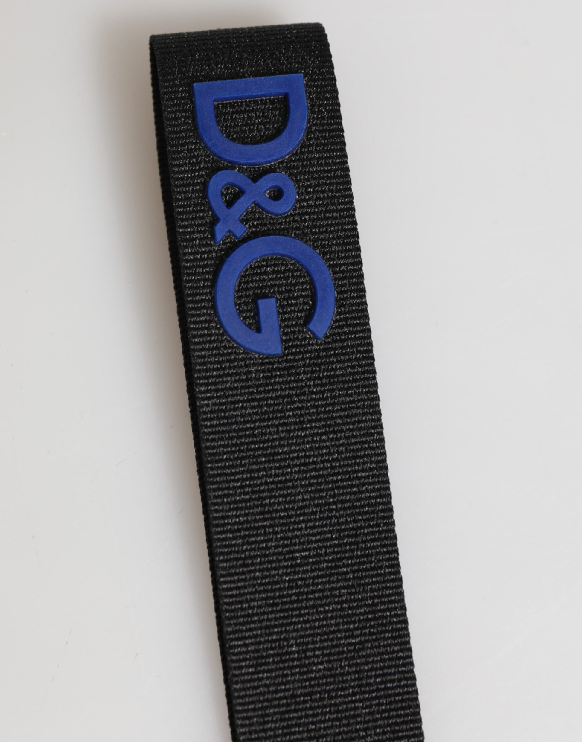 Black Blue DG Logo Polyester Brass Holder Keychain Keyring