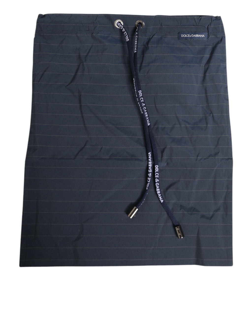 Navy Blue Polyester Pinstripe Men Shorts Swimwear