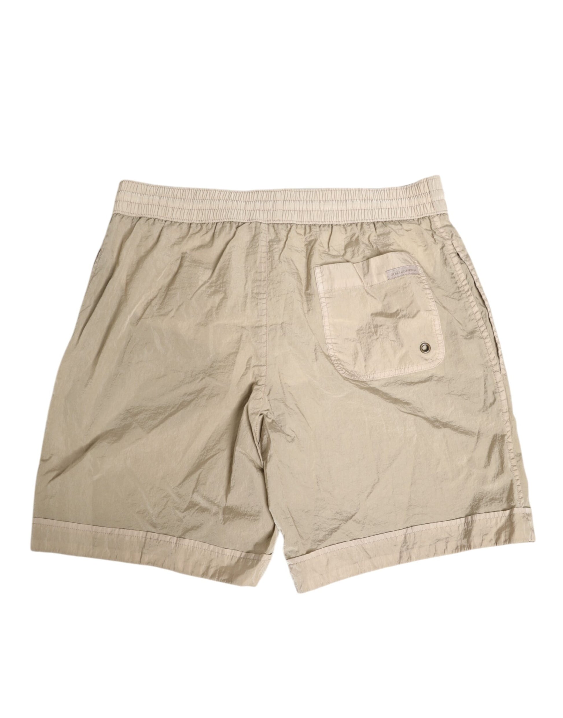 Beige Nylon Beachwear Men Boxer Short Swimwear