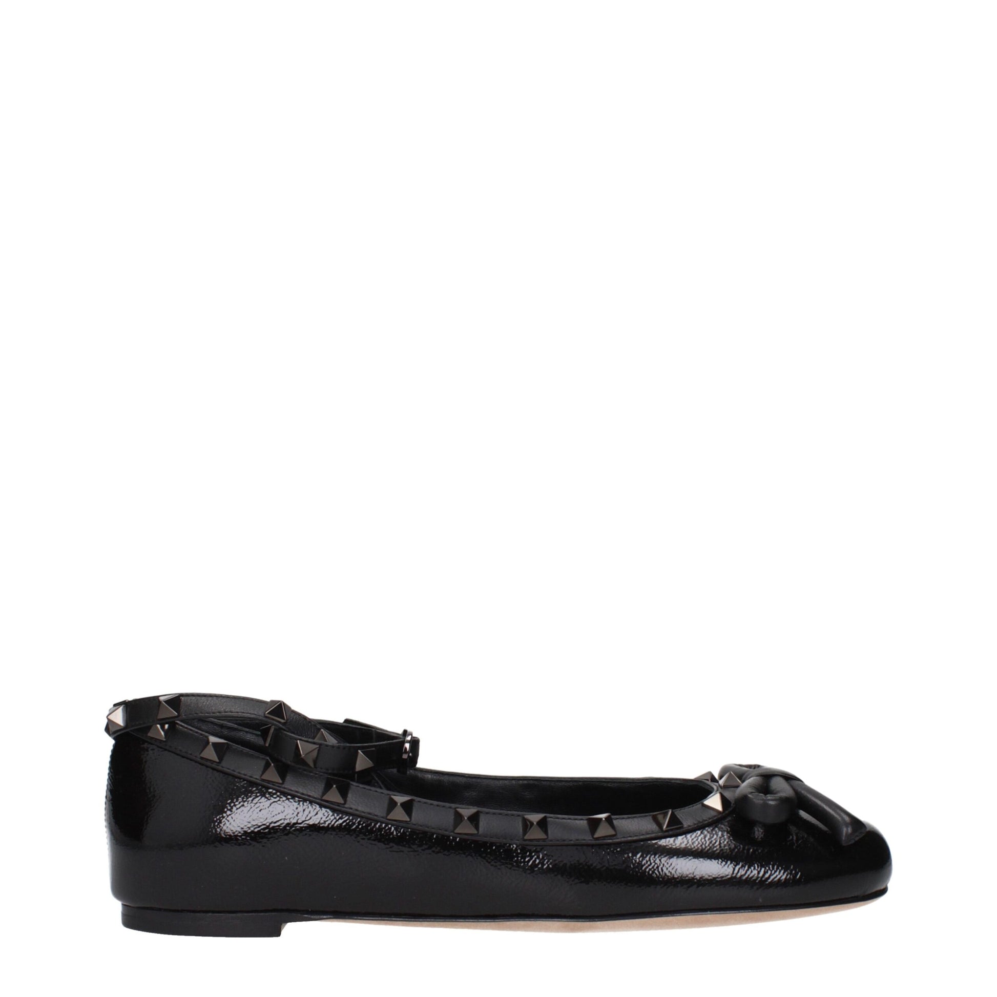 Black Leather Ballet Flats