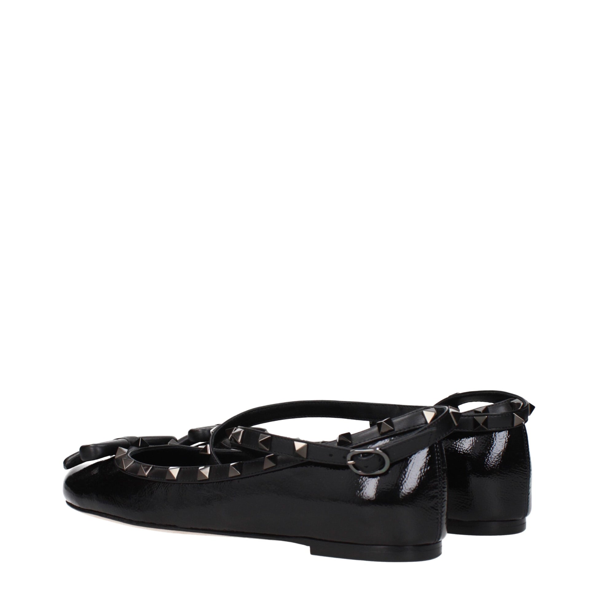 Black Leather Ballet Flats