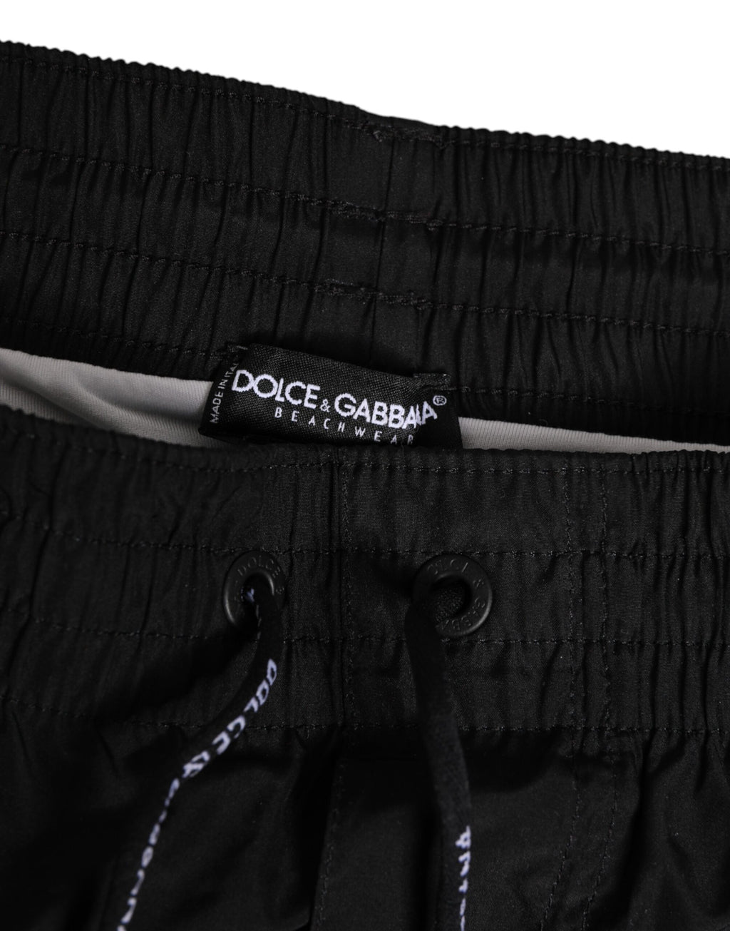 Black White Striped DG Logo Men Short  Swimwear