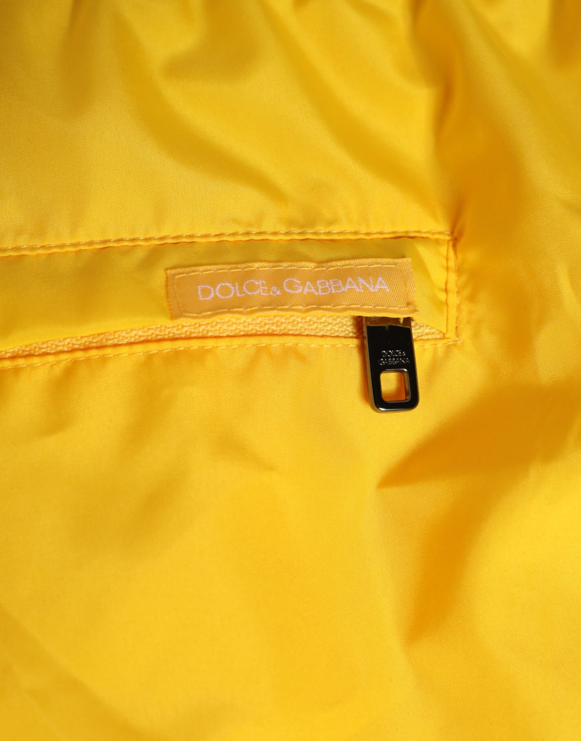 Yellow Nylon Logo Print Men Boxer Short Swimwear