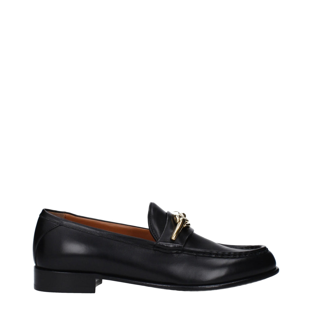 Black Leather Slip-On Loafers