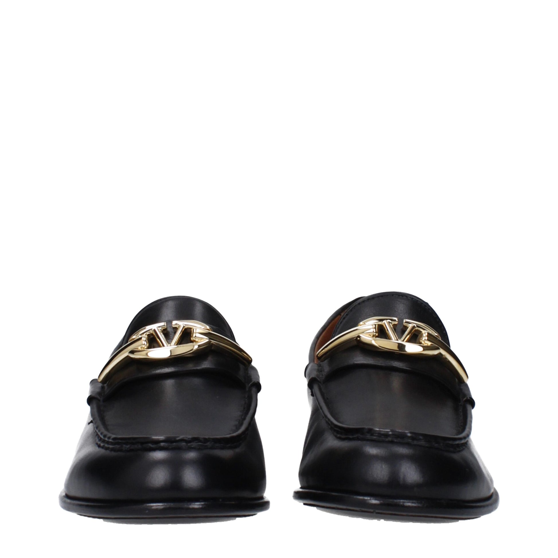 Black Leather Slip-On Loafers
