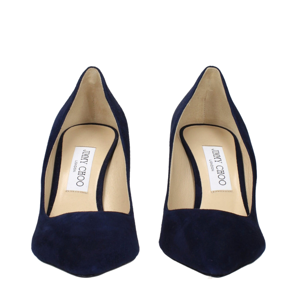 Blue Leather High Heel Pumps