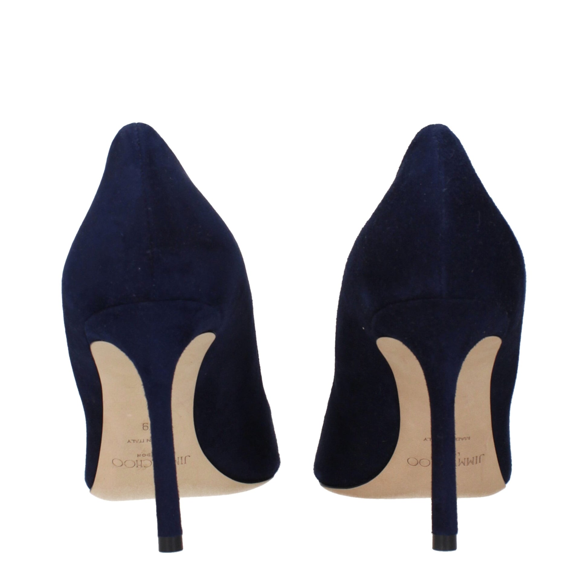 Blue Leather High Heel Pumps