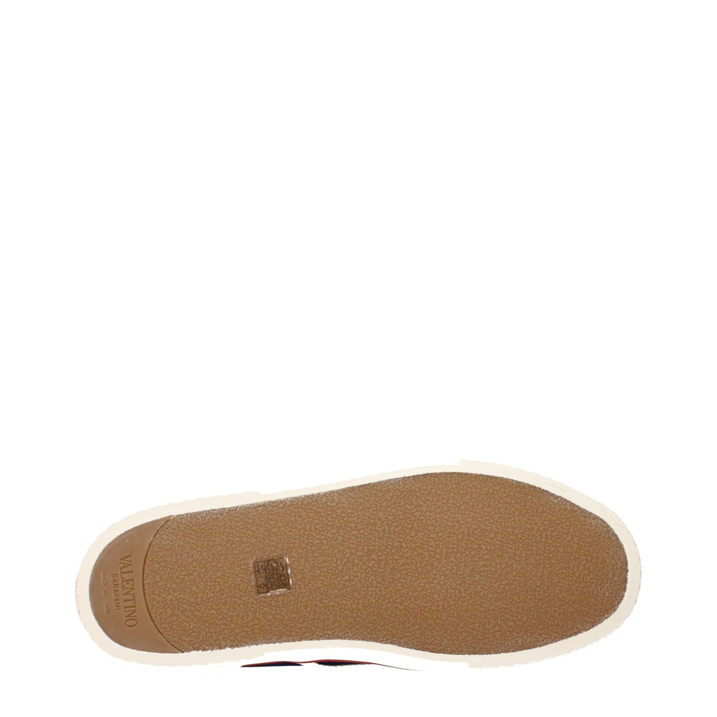 Blue Fabric Low Top Sneakers