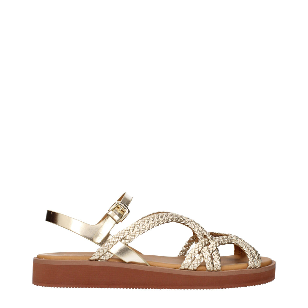 Gold Polyethylene Flat Sandals