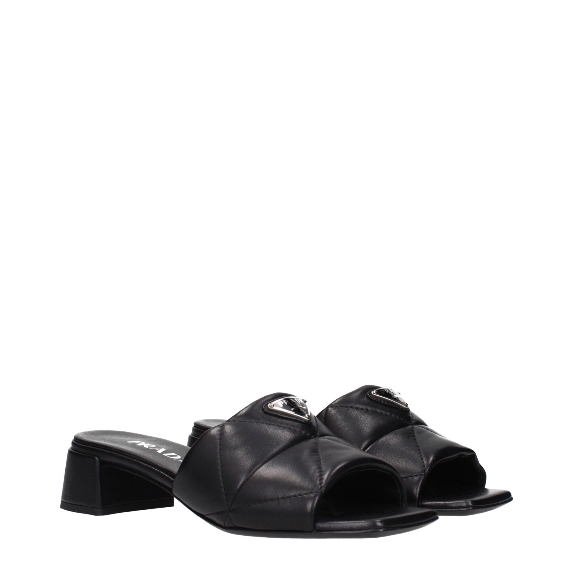 Black Leather Flat Sandals