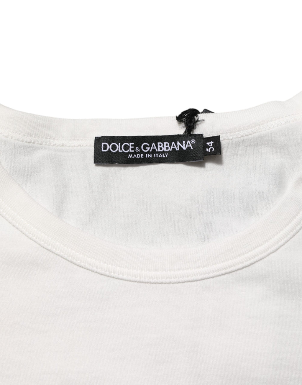 White Cotton DG Crown Embossed Men T-shirt