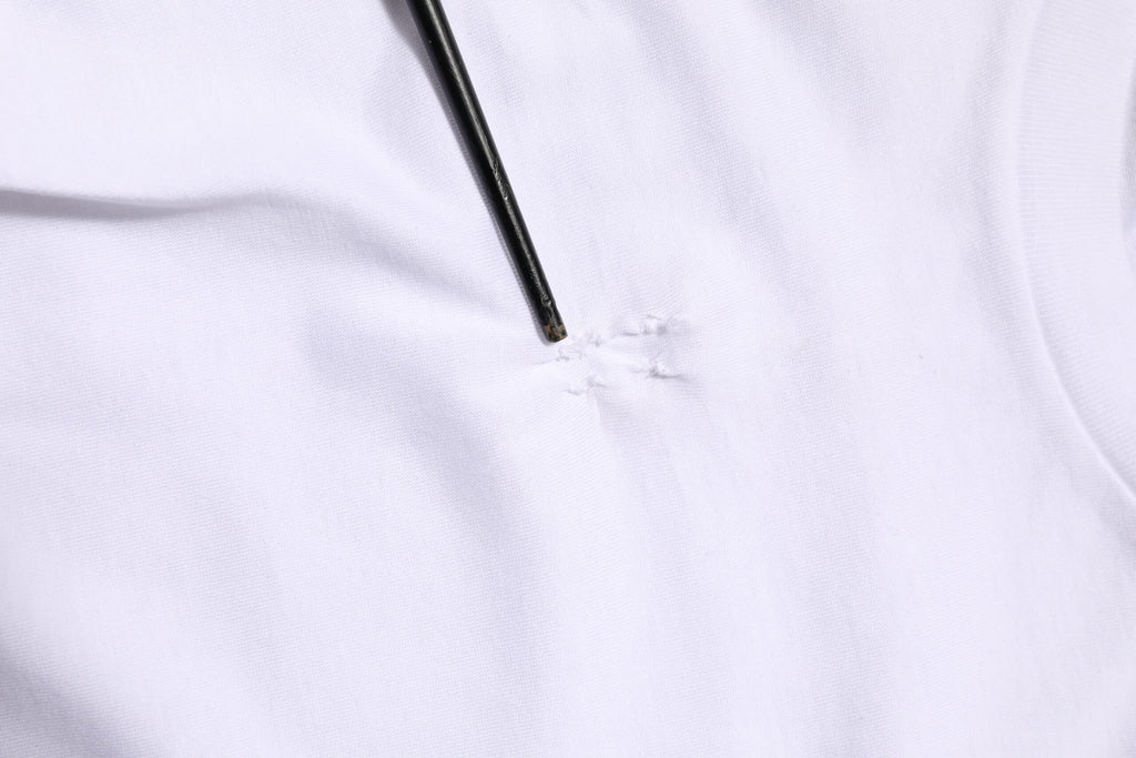 White Cotton Logo Patch Crew Neck Men T-shirt