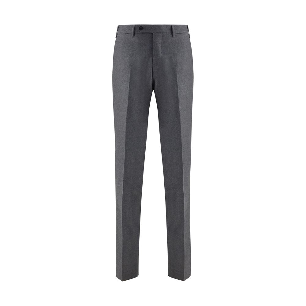 Gray Fleece Wool Dress Pants