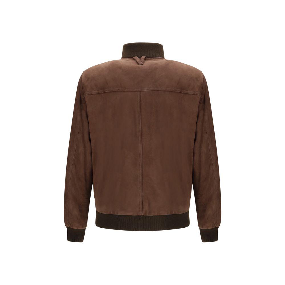 Brown Calf Leather Bos Taurus Bomber