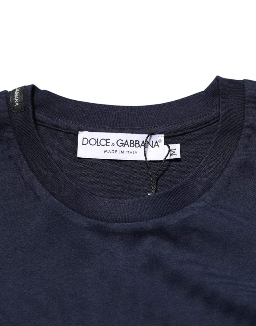 Dark Blue Cotton DG Logo Print Men’s Top T-shirt