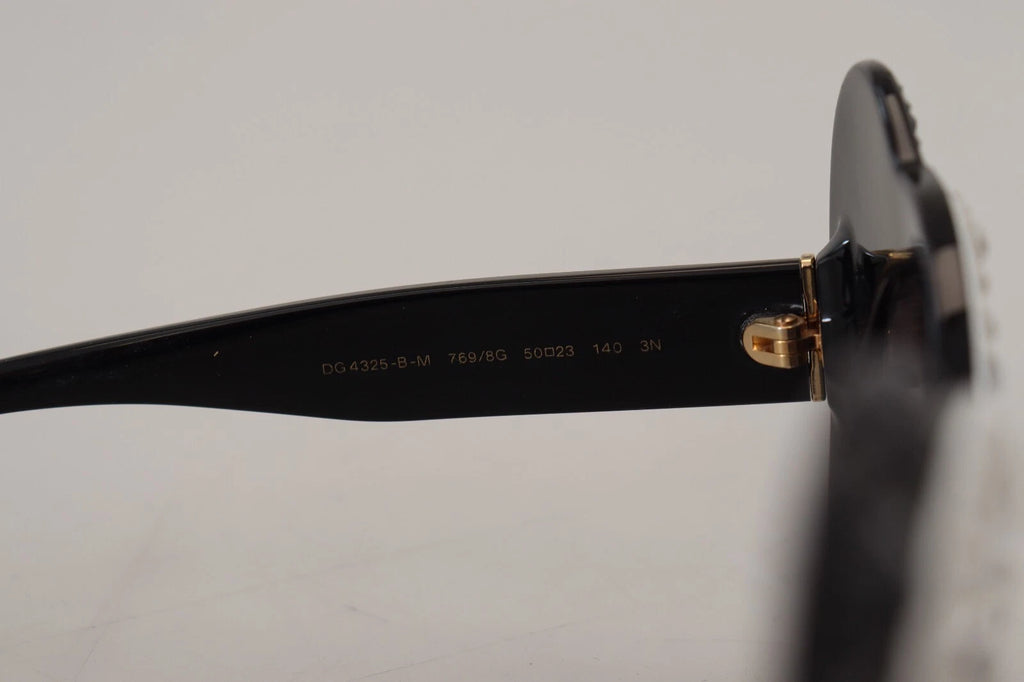 DG4325BM White Black Acetate Crystal Shades Sunglasses