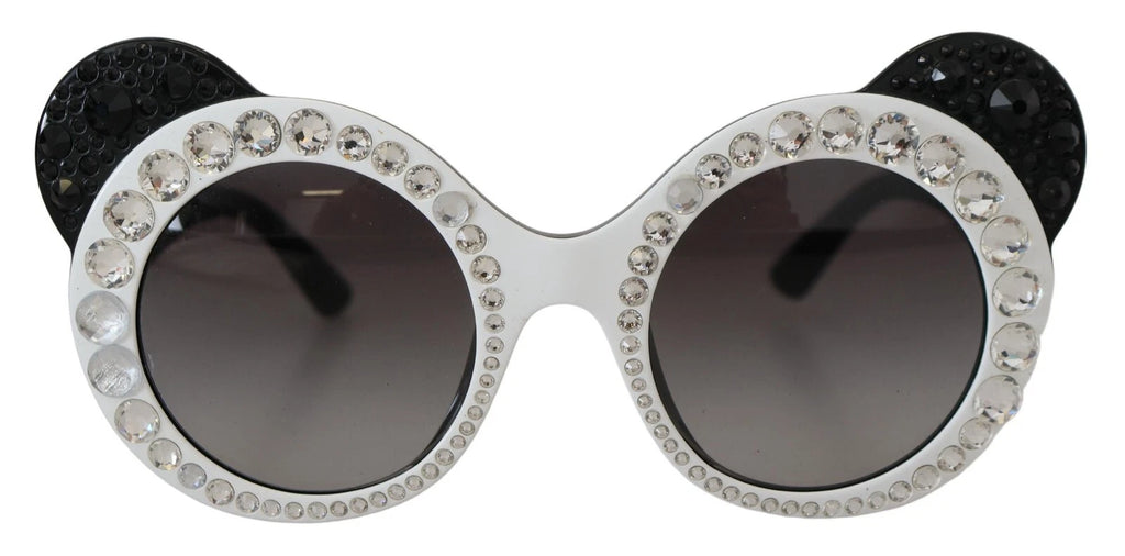 DG4325BM White Black Acetate Crystal Shades Sunglasses