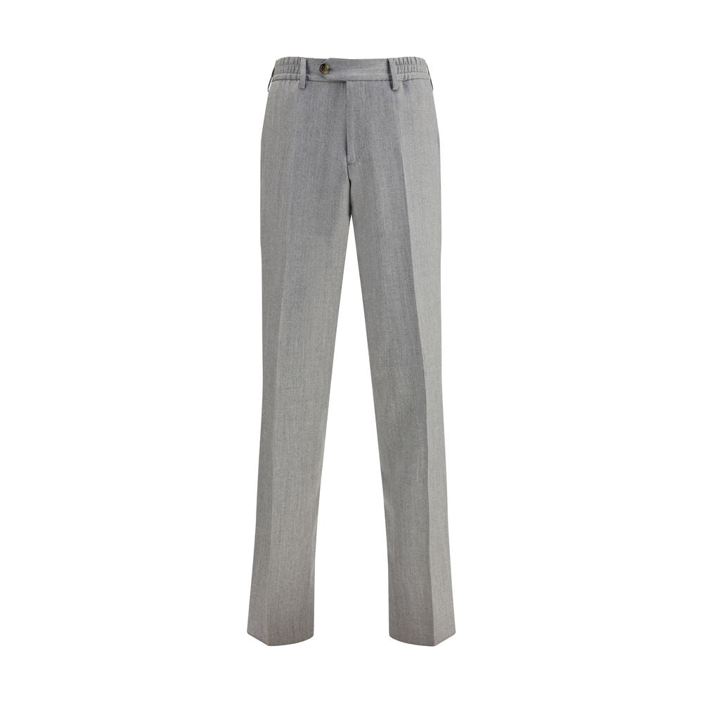 Gray Fleece Wool Chino Pants