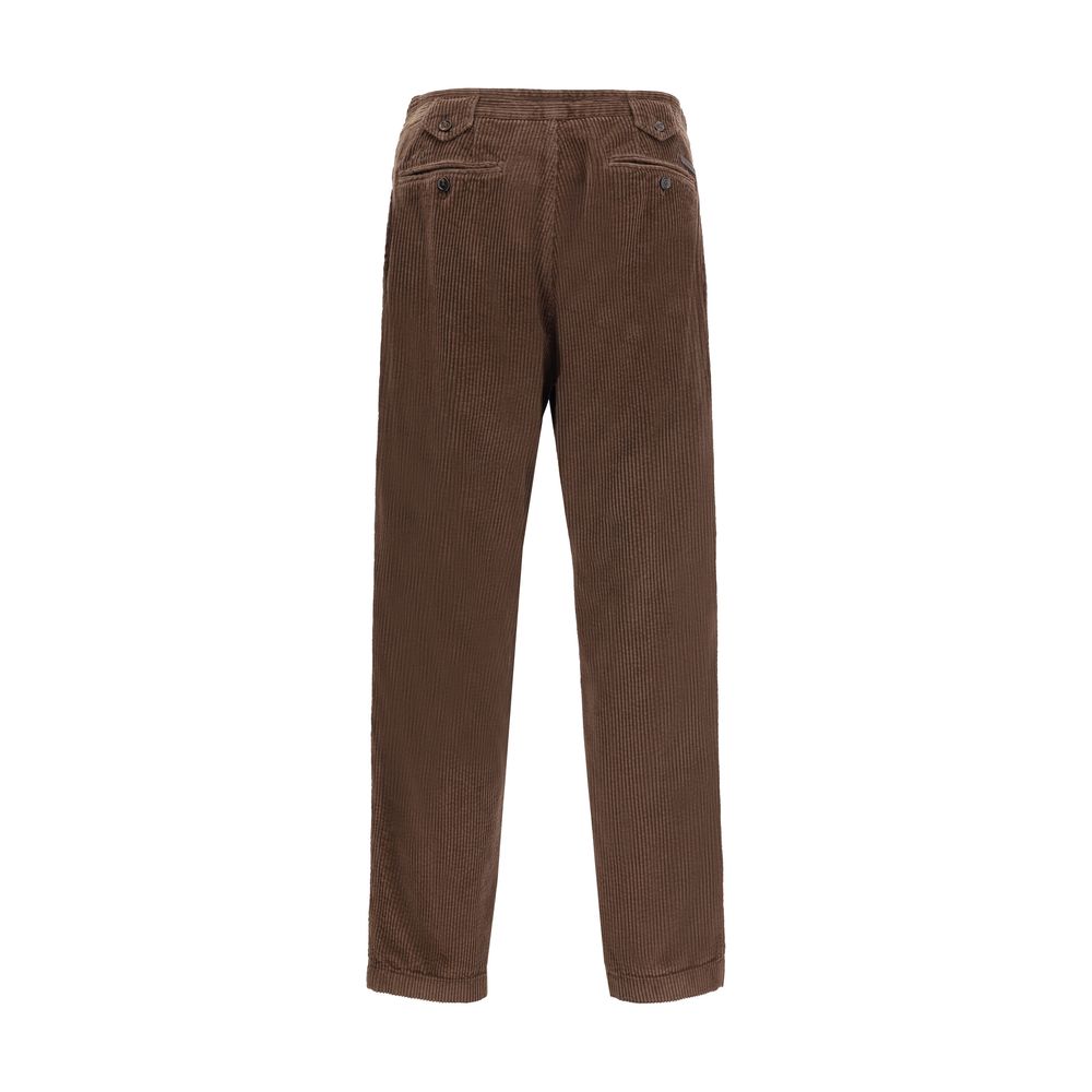 Brown Cotton Casual Pants