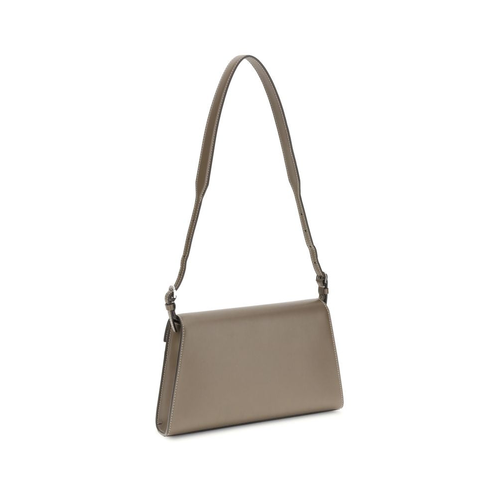 Beige Calf Leather Bos Taurus Shoulder Bag