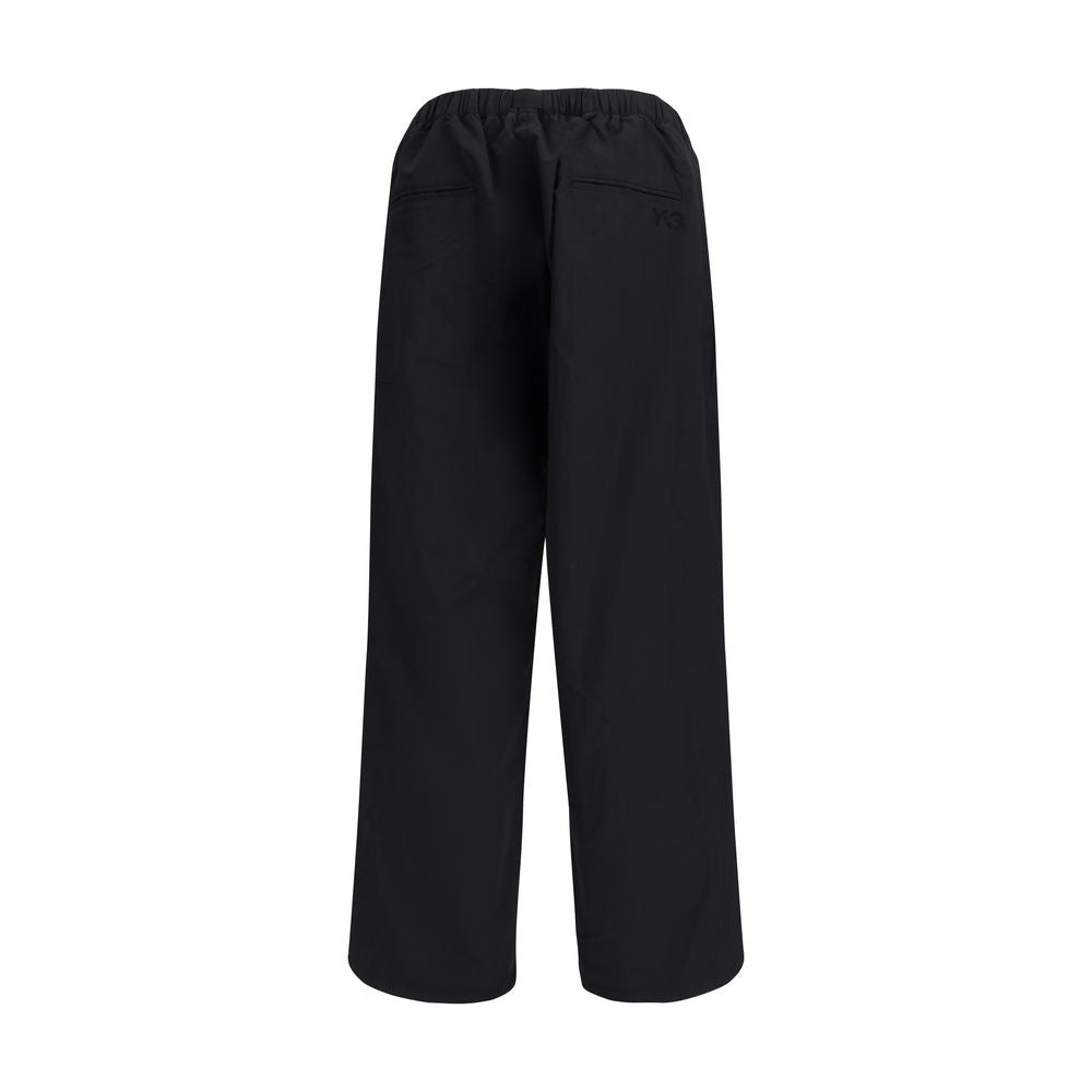 Black Nylon Casual Pants