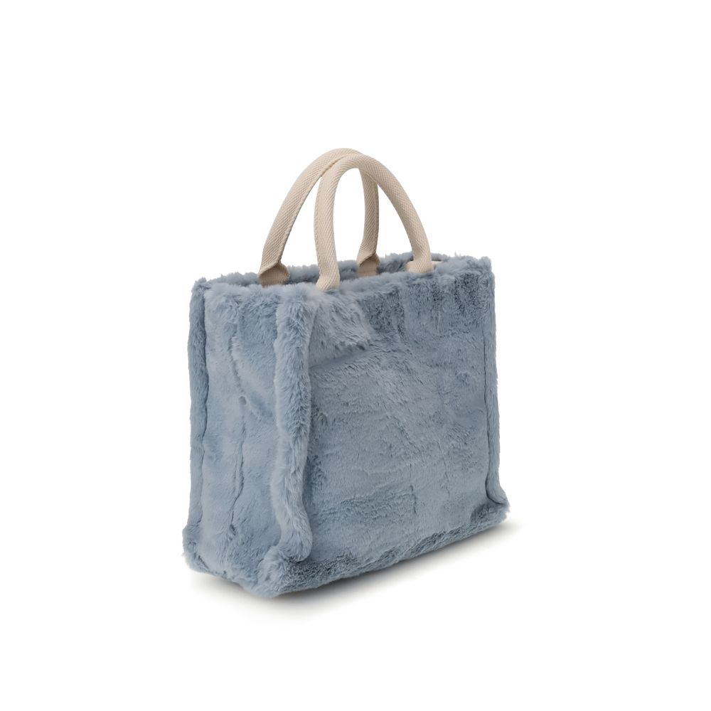 Light Blue Polyester Handbag