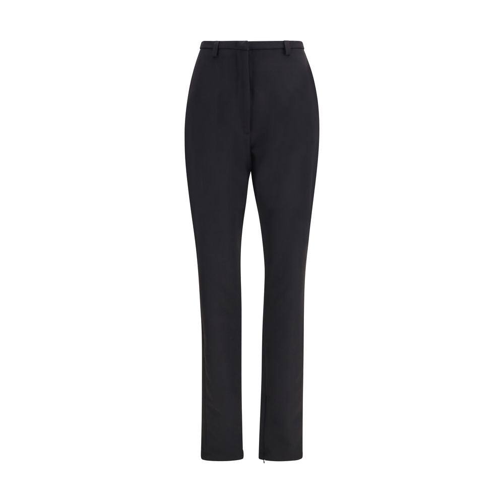 Black Polyester Skinny Pants
