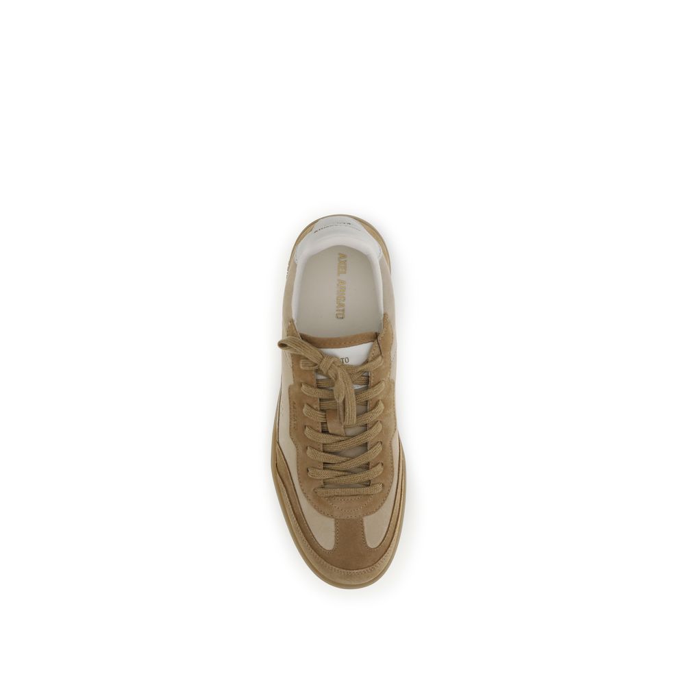Beige Leather Low Top Sneakers