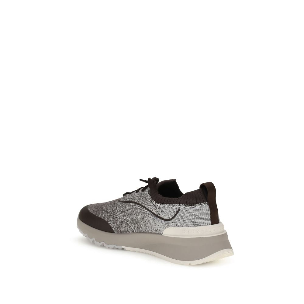 Gray Cotton Athletic Sneakers