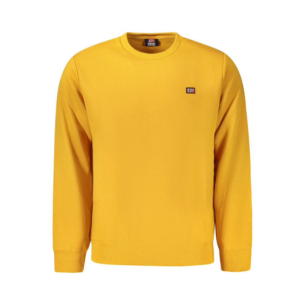 Yellow Cotton Men Sweater