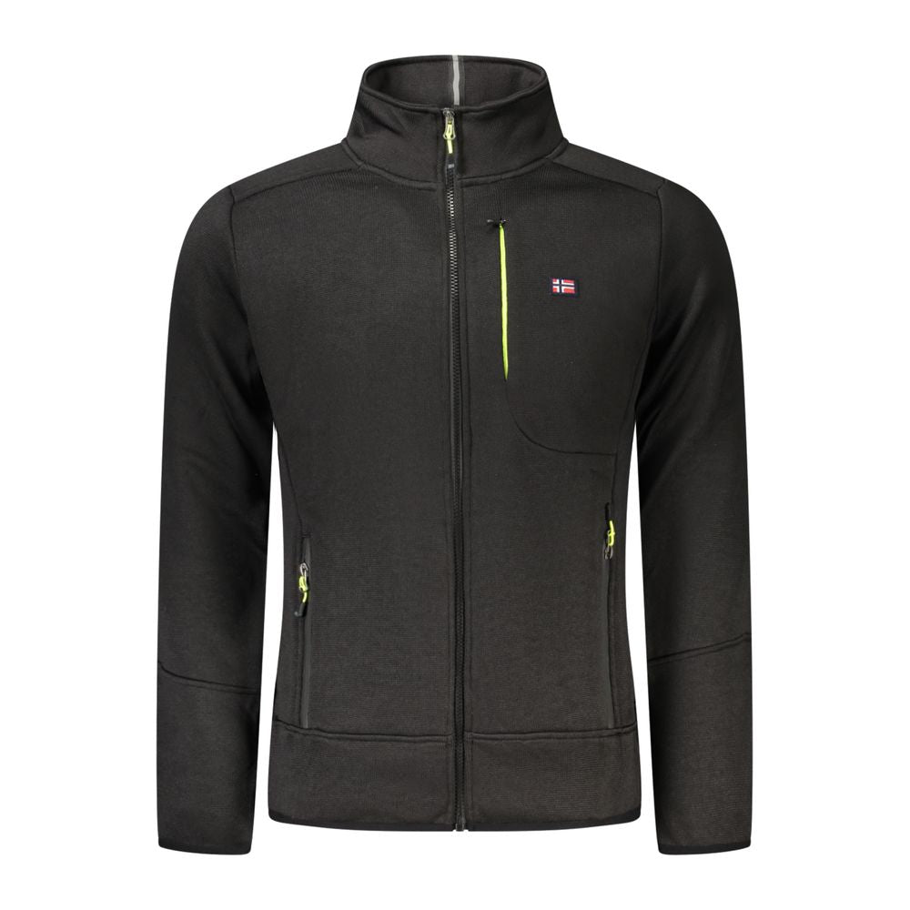 Black Polyester Men Sweater