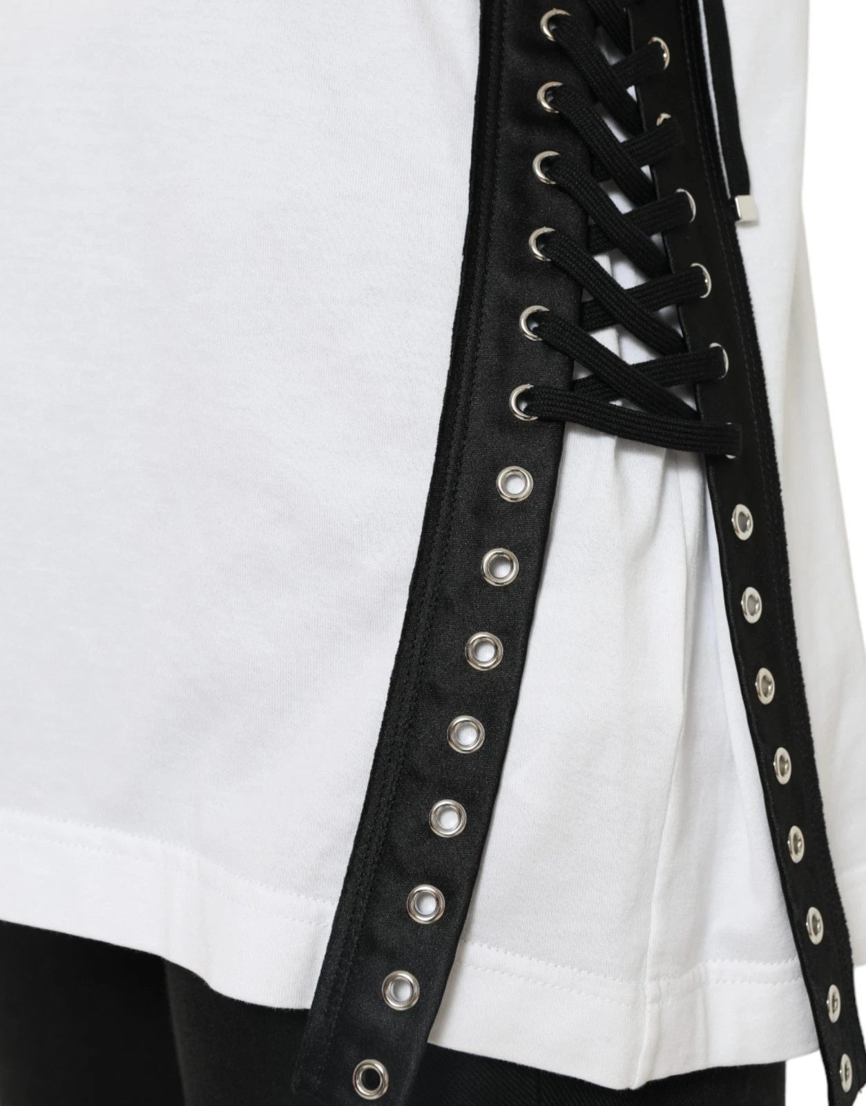 White Cotton 2000 Fashion Print Logo T-shirt