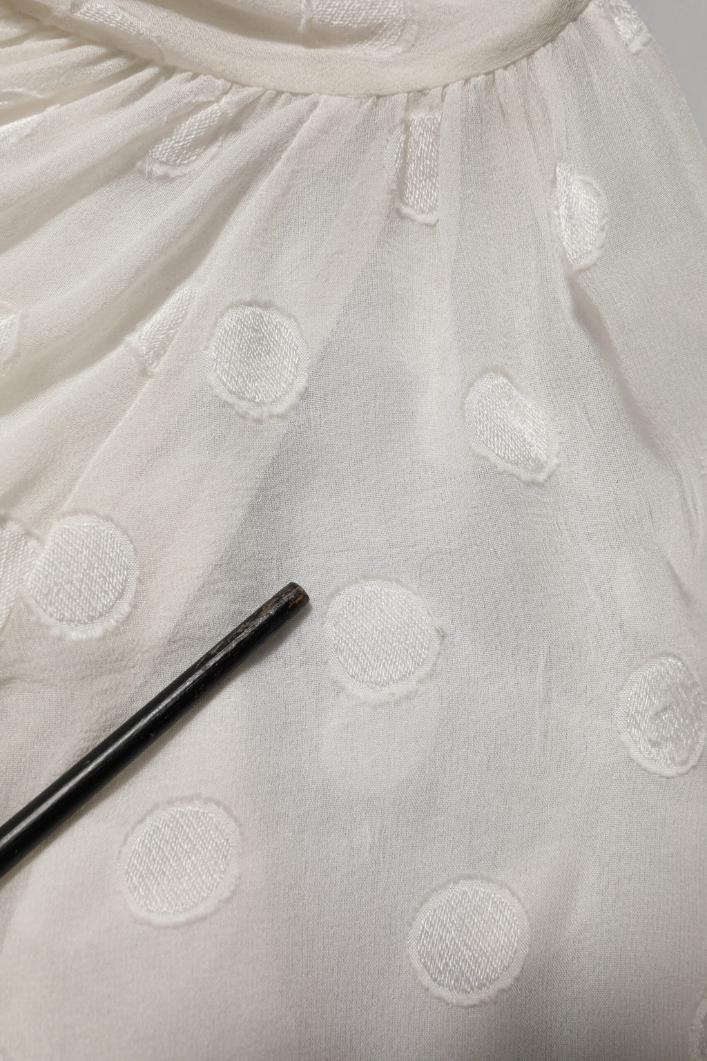 White Polka Sheer Silk Bow Tie Shirt Blouse Top