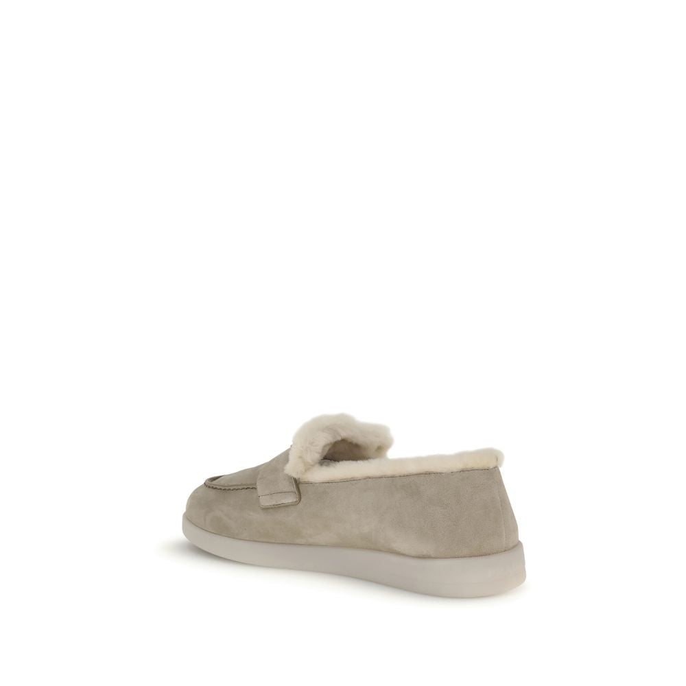 Beige Rubber Slip-On Loafers