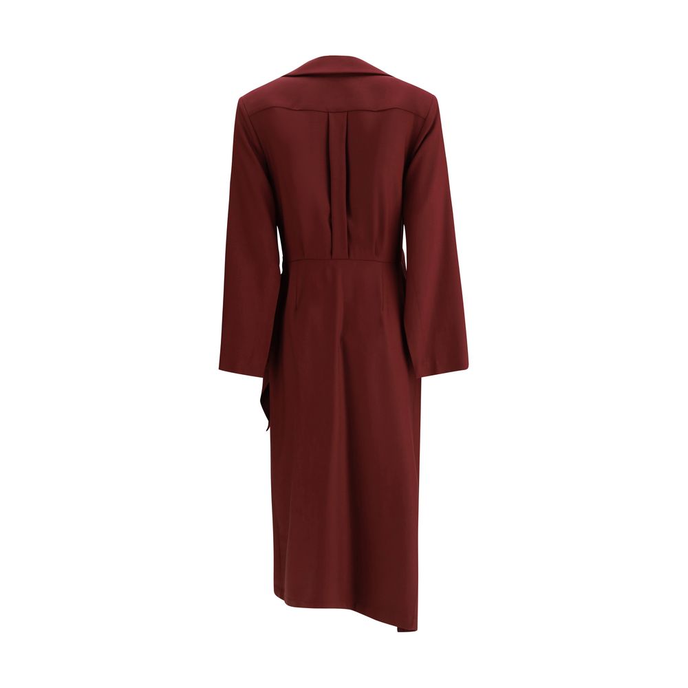 Bordeaux Silk Casual Dress