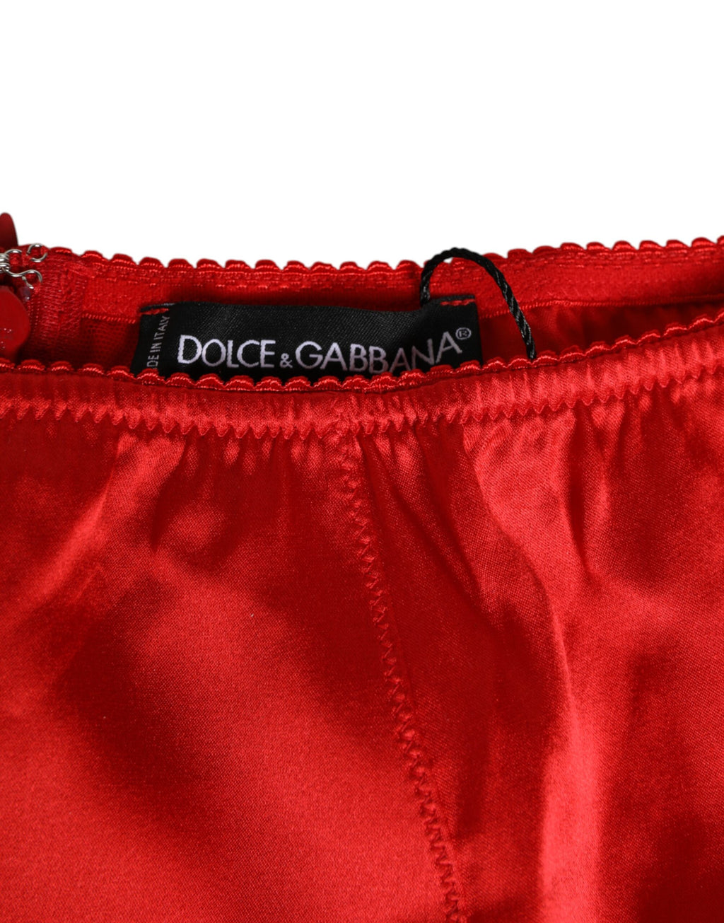 Red Silk Satin High-Waist Briefs Women Underwear
